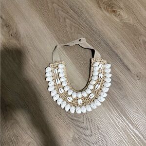 Elegant White and Tan Shell Necklace